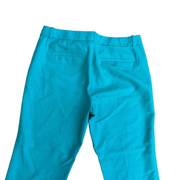 J Crew Cafe Capri Pants Womens Straight Leg Wool Cuffed Teal 6 - Picture 11 of 12